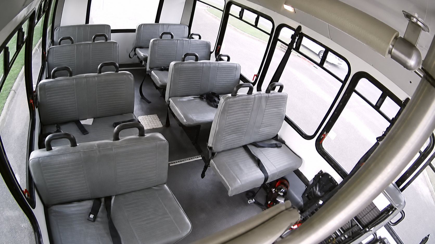 Cleaned and sharpened C1 paratransit passenger seating view.