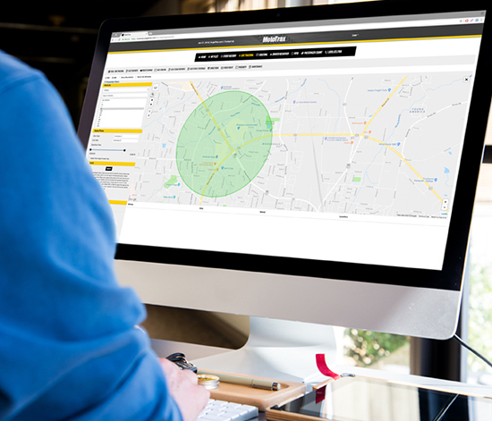 image showing a user using the geofence section on mototrax