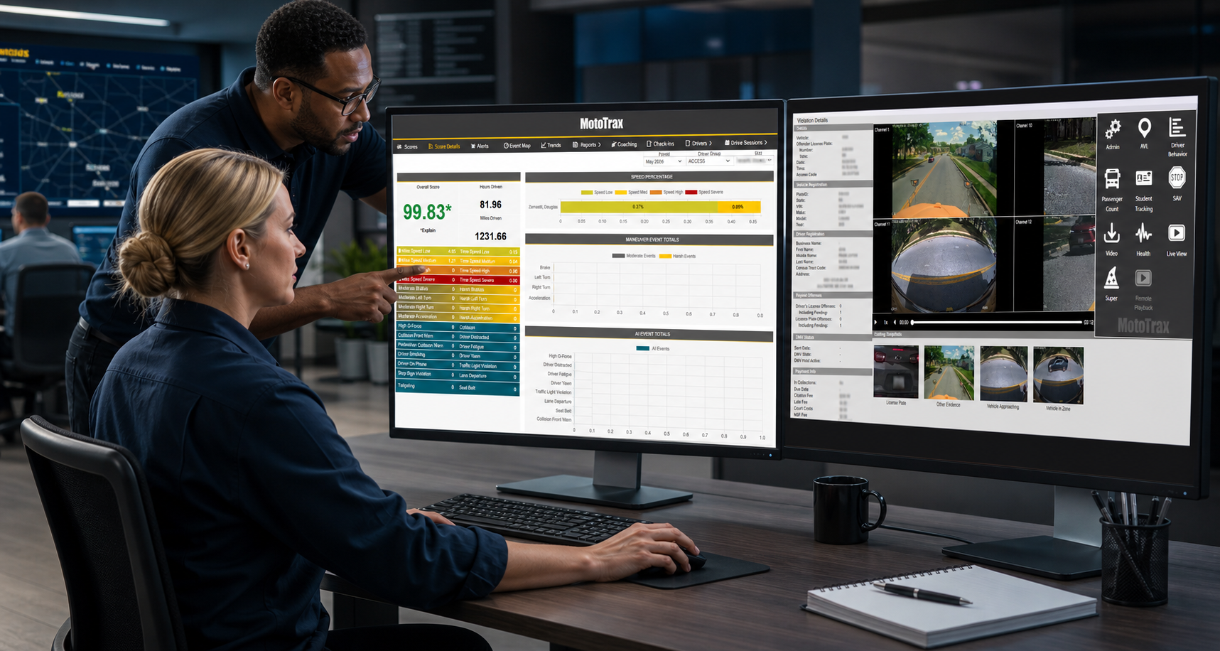 MotoTrax software workstation preview.